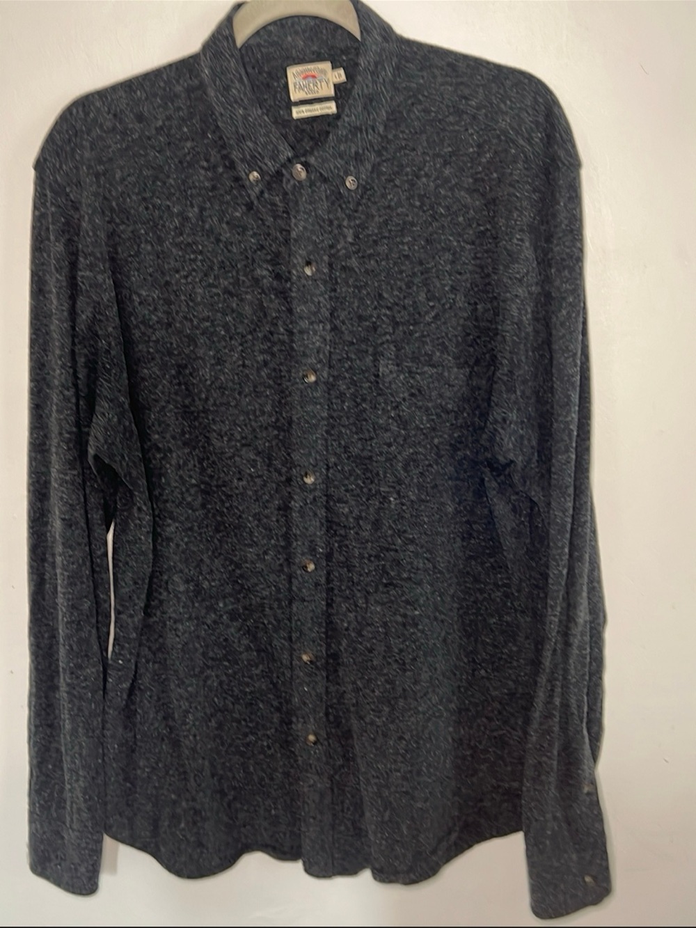 Faherty Dark Heathered Charcoal Button-Down Shirt